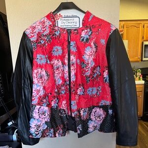 G.I.L.I. Floral Moto Faux Leather Jacket